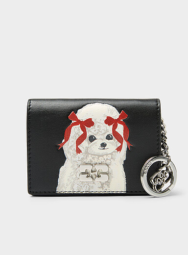 Le porte-cartes cuir recycl&eacute; caniche