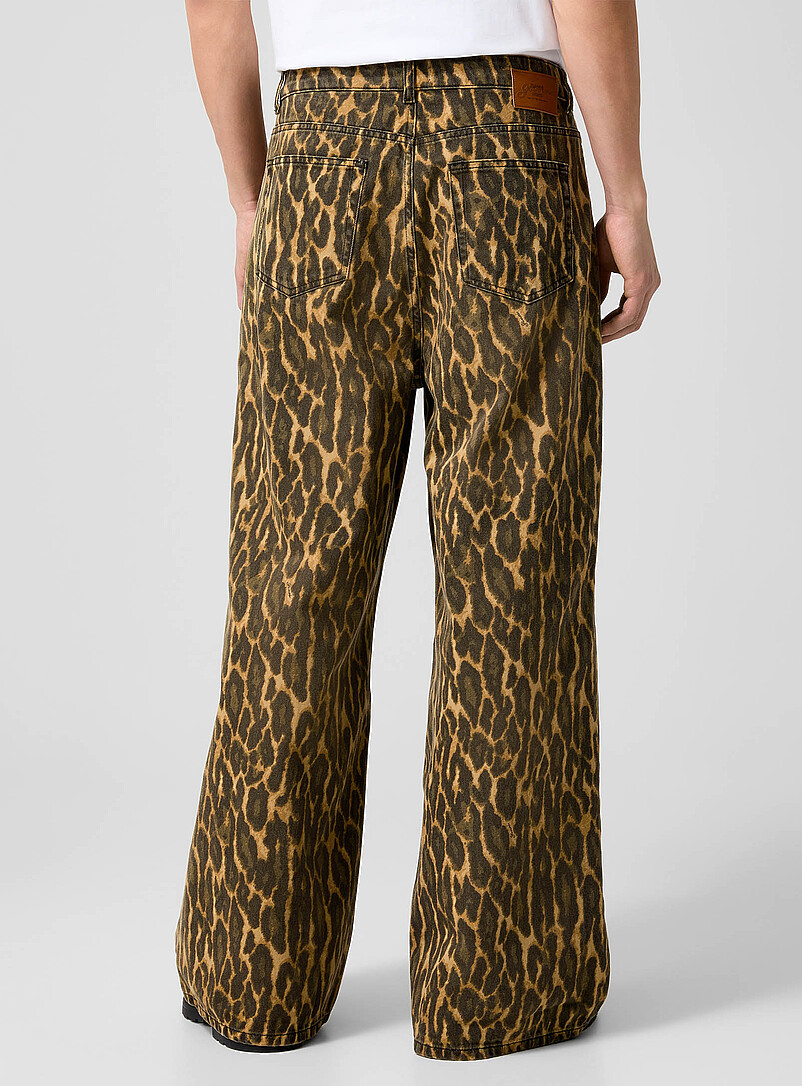 Leopard print ultra-wide-leg jean | Ganni | | Simons