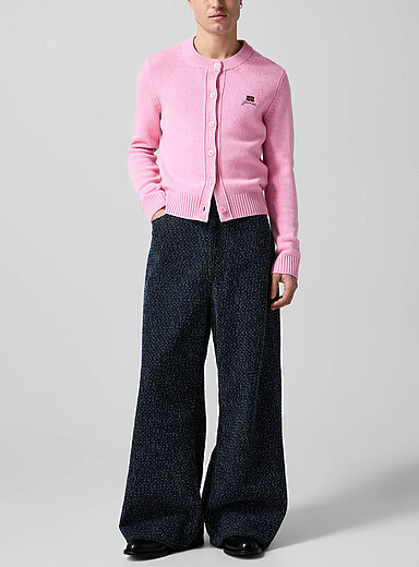 Ganni: Le jean ultralarge denim effet tweed Bleu pour homme