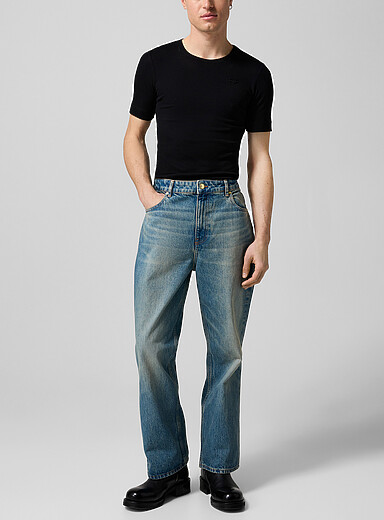 Ganni: Le jean semi-&eacute;vas&eacute; Betzy bleu d&eacute;lav&eacute; Bleu moyen - Ardoise pour homme