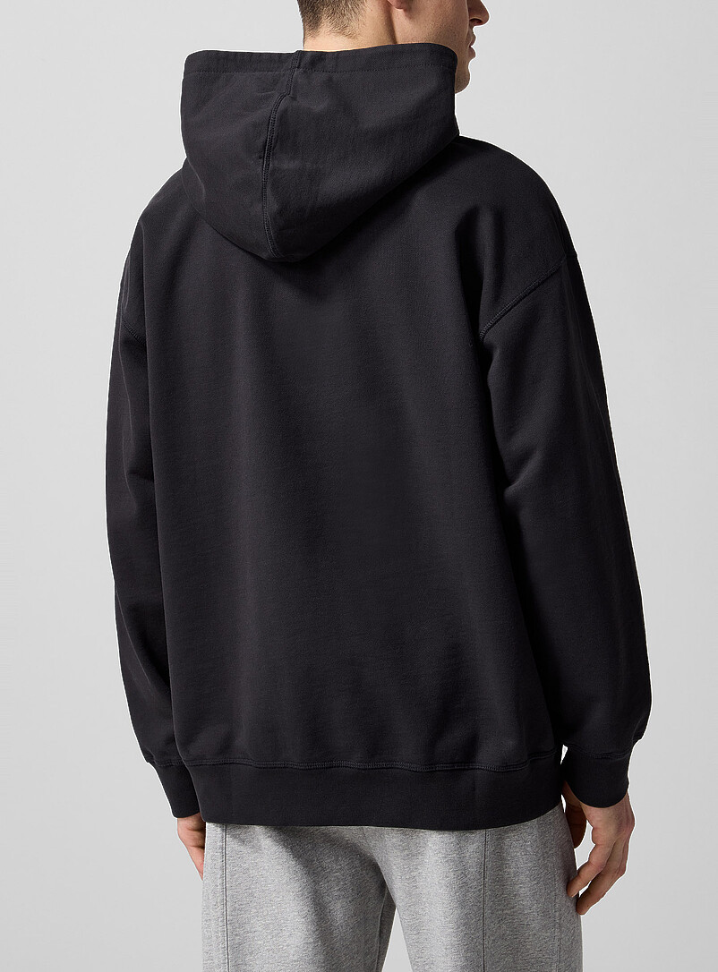 Ganni Black Banana logo hooded sweatshirt Unisex for men