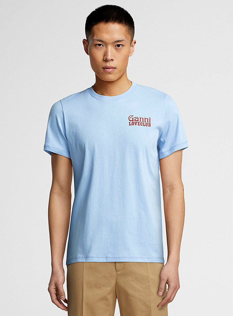 Ganni Blue Loveclub casual T-shirt Unisex for men
