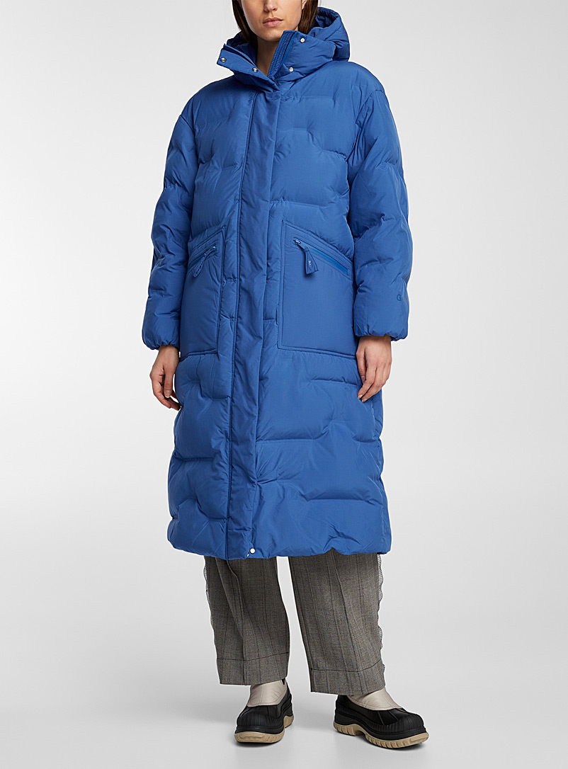 Ganni Sapphire Blue Blue quilted parka for women