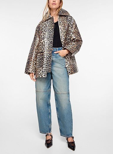 Ganni Blue Stary barrel-leg jean for women