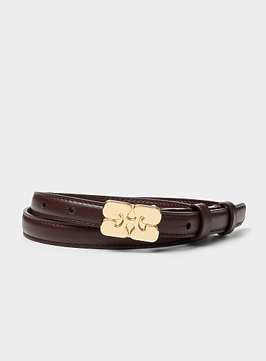 Ganni: La fine ceinture Kat chocolat Chocolat - Espresso pour femme