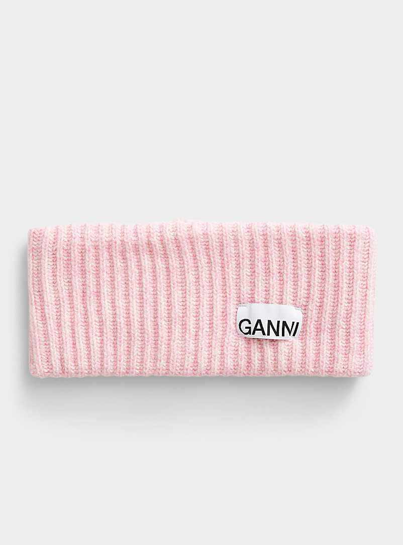Ganni Lilacs Logo wool headband for women