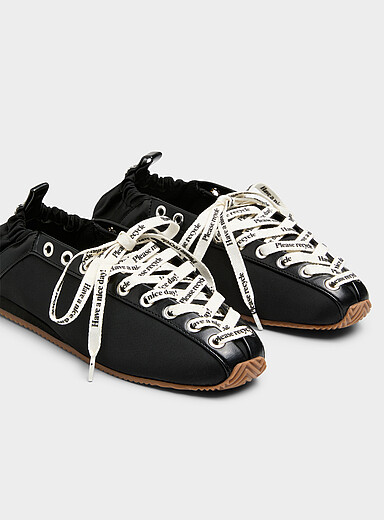 Message lacing sporty ballet flats Women