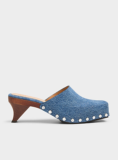 June denim rivet clog Women