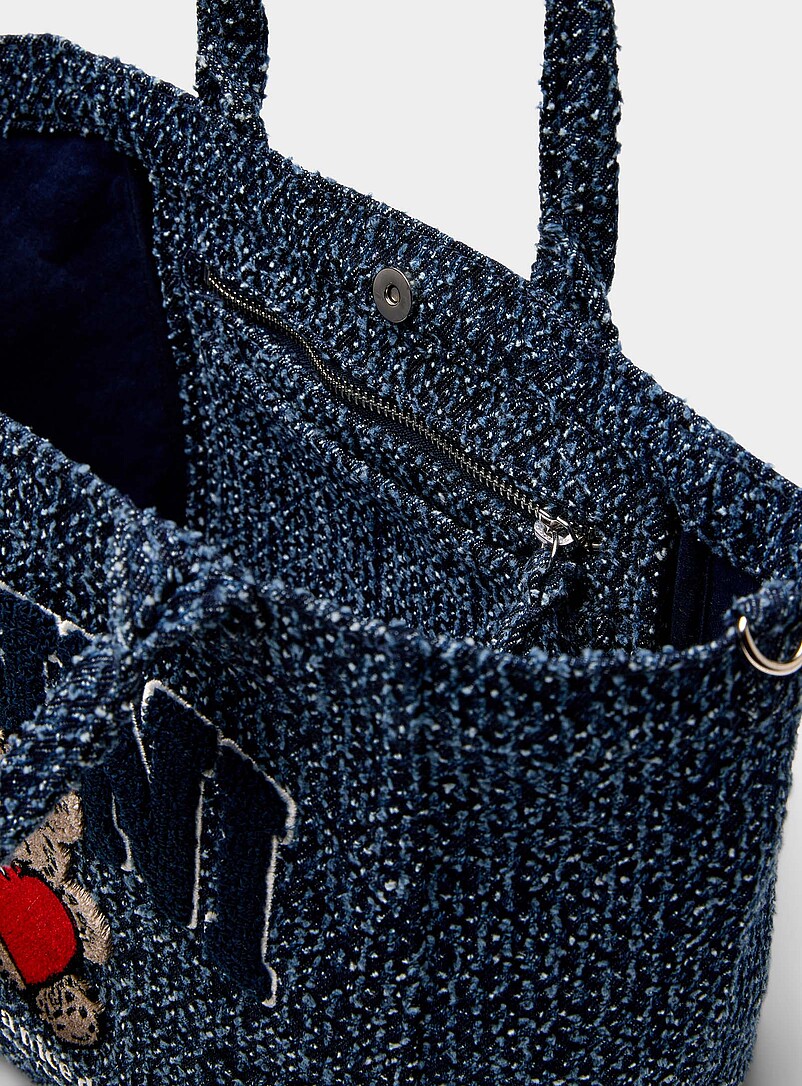Teddy bear small textured tote bag product image 3
