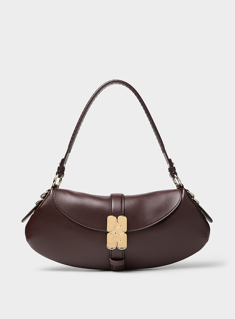 Kat chocolate-brown leather shoulder bag product image (primary)