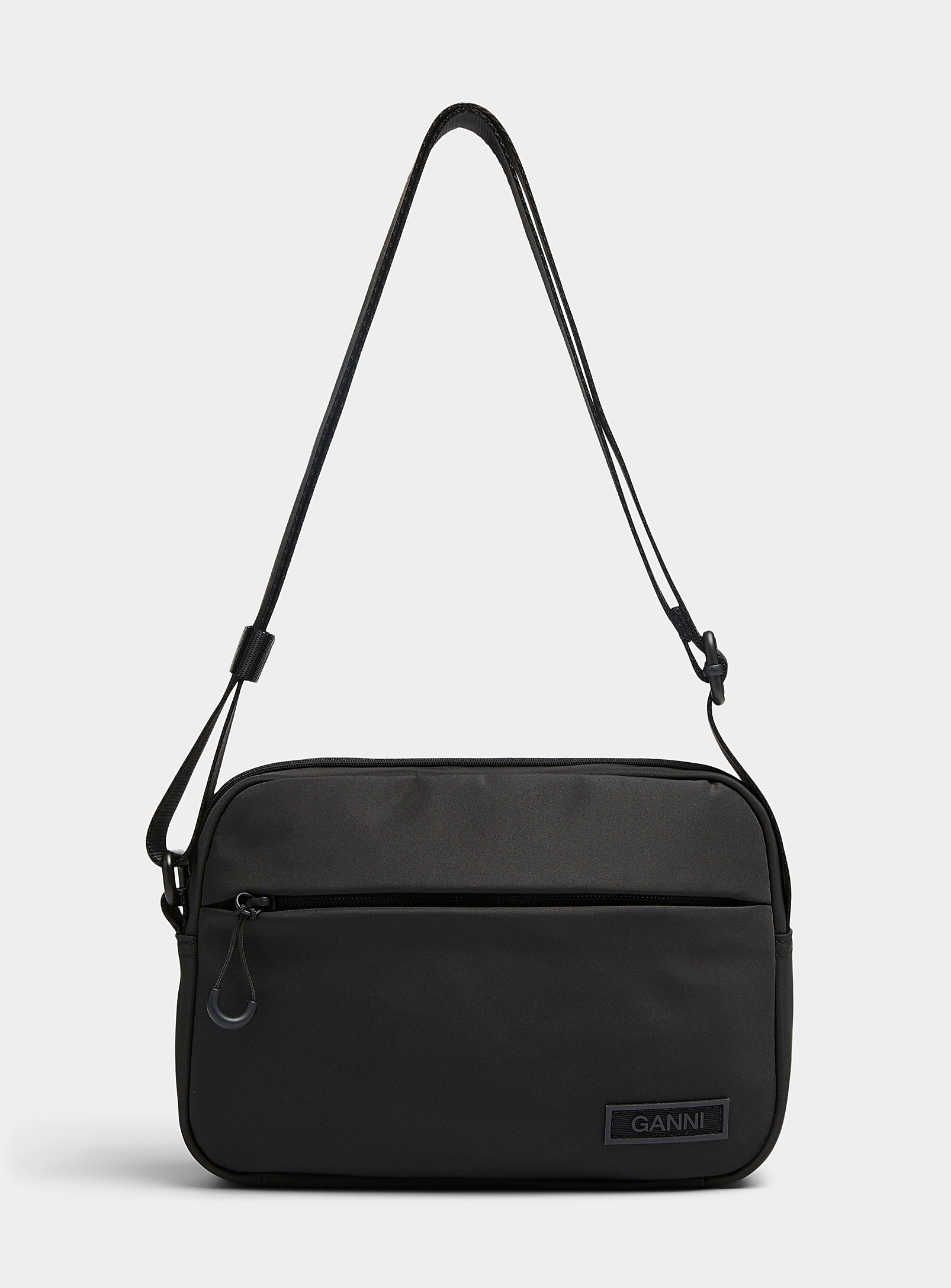 Shop Ganni Leopard Belt Bag In Black