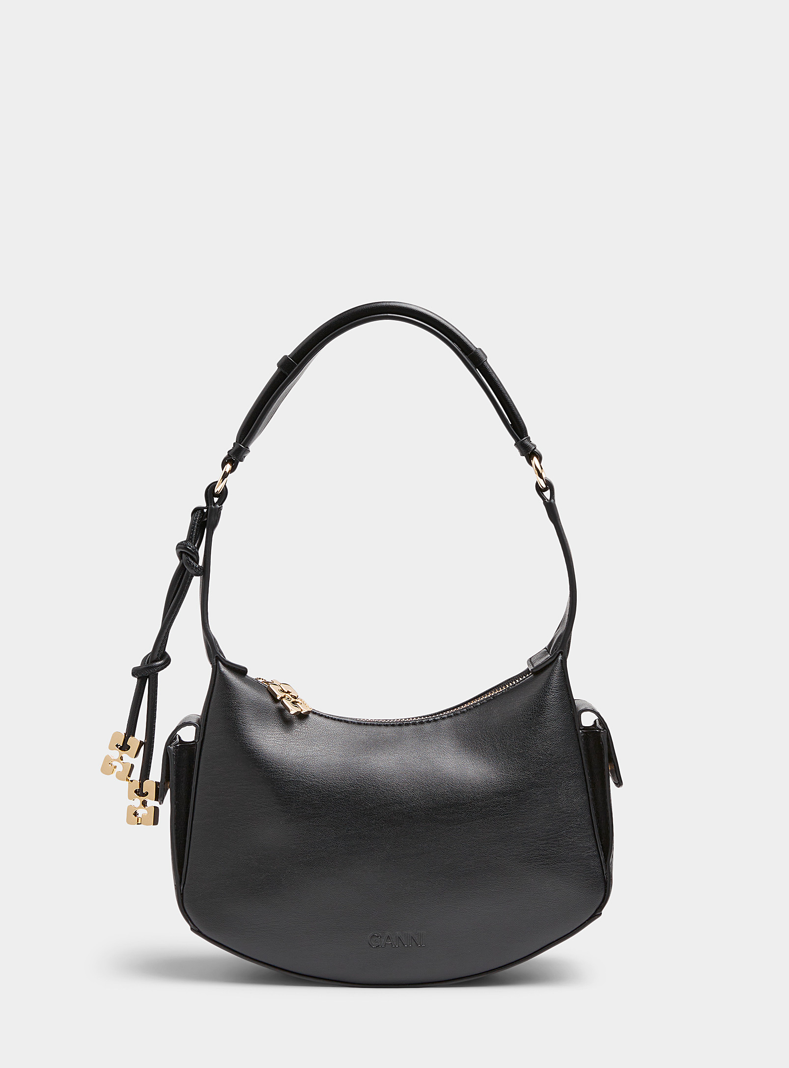 Ganni - Women's Side pockets recycled leather bag