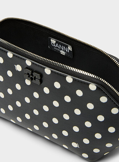 Bou polka-dotted zippered cosmetics case