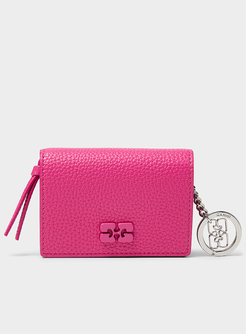 Pink signature bi-fold card holder product image (primary)