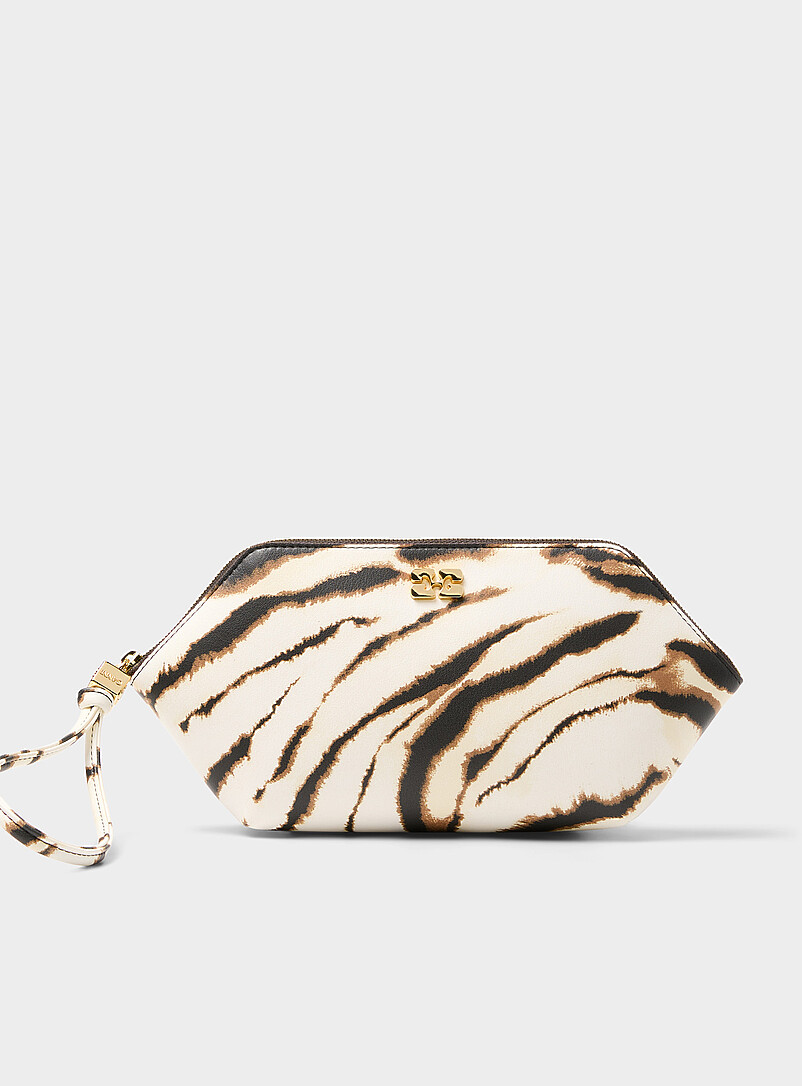 Bou zebra print zippered cosmetics case product image (primary)