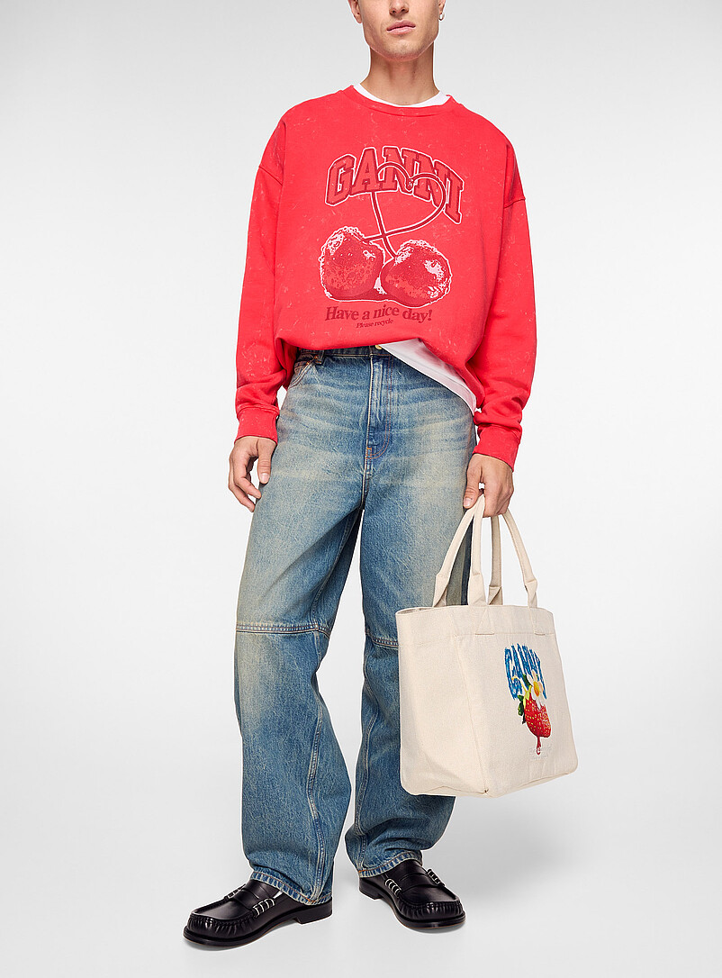 Faded blue barrel jean product image (primary)