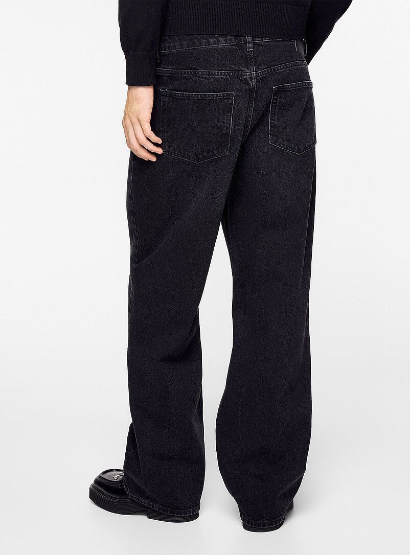 Izey faded black denim wide-leg jean product image 3