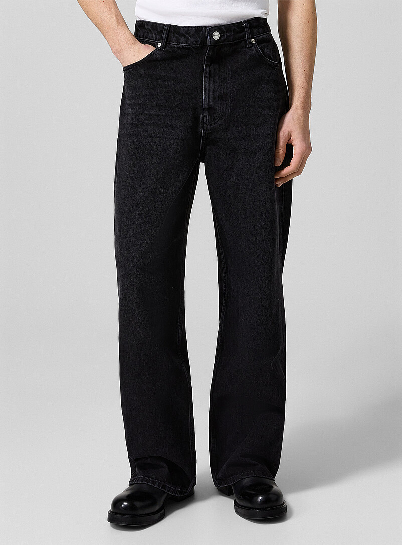 Izey faded black denim wide-leg jean product image 2