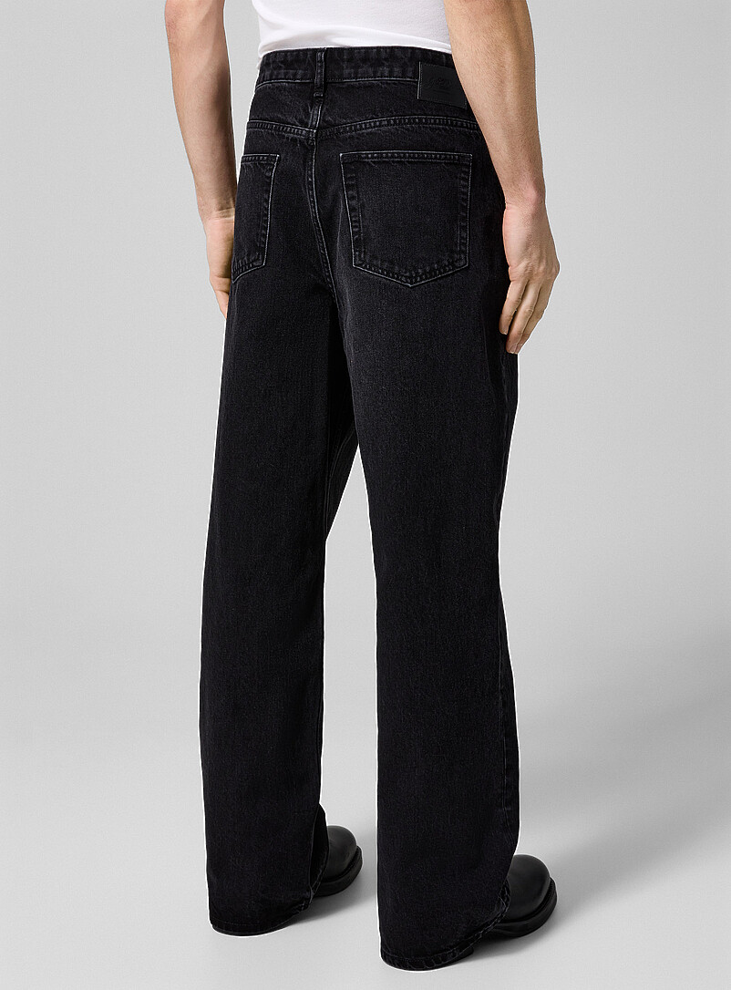 Izey faded black denim wide-leg jean product image 3