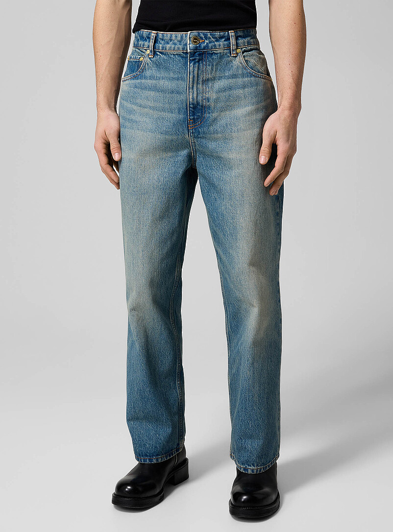 Betzy washed blue semi-flared jean product image 2