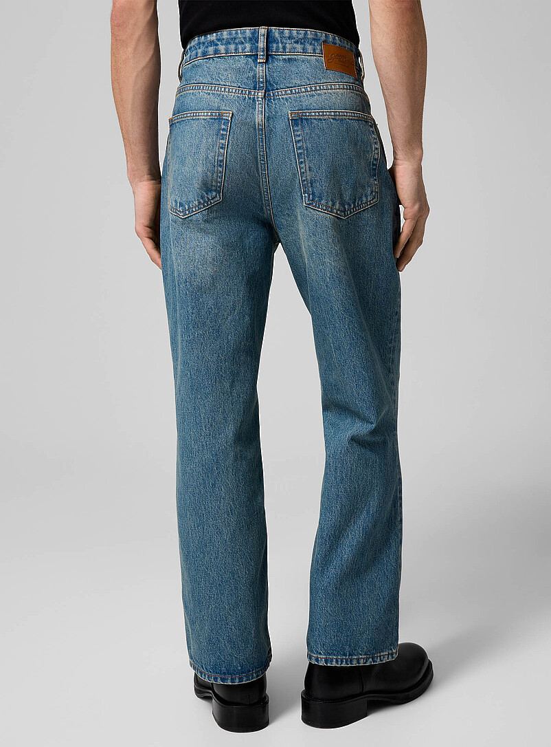 Betzy washed blue semi-flared jean product image 3