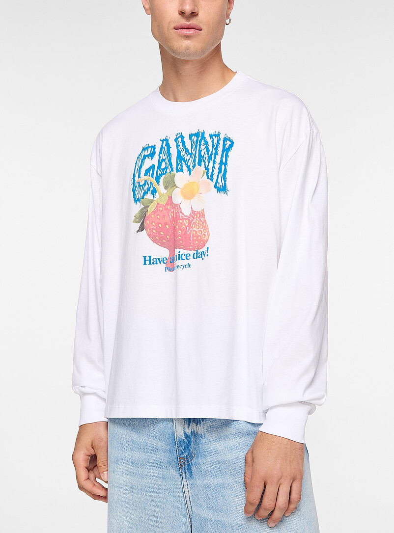 Strawberry logo long-sleeve T-shirt product image (primary)