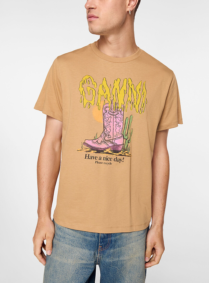 Cowboy boot logo T-shirt product image (primary)