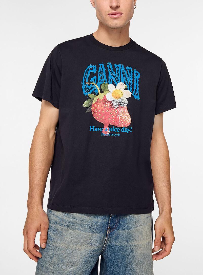 Velvet strawberry logo T-shirt product image (primary)