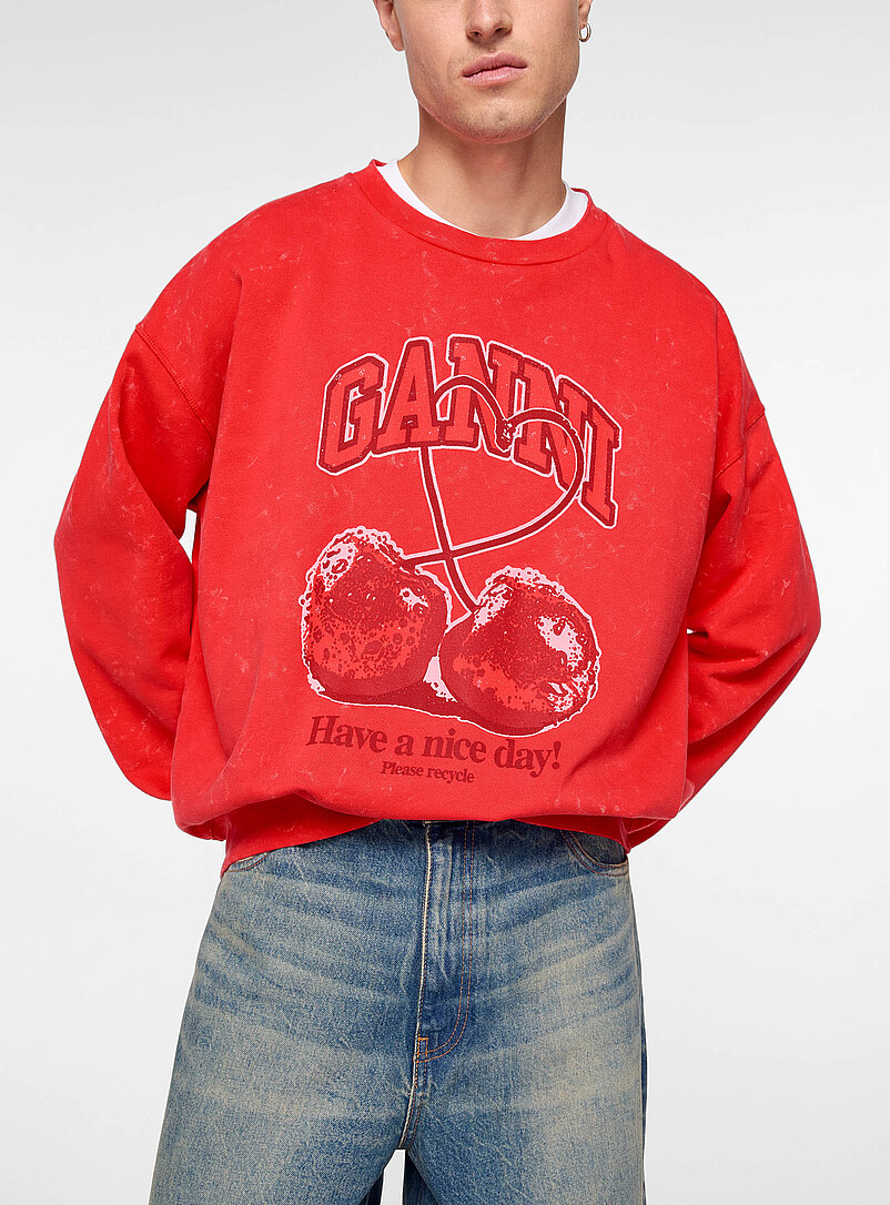 Washed cherry logo sweatshirt product image (primary)