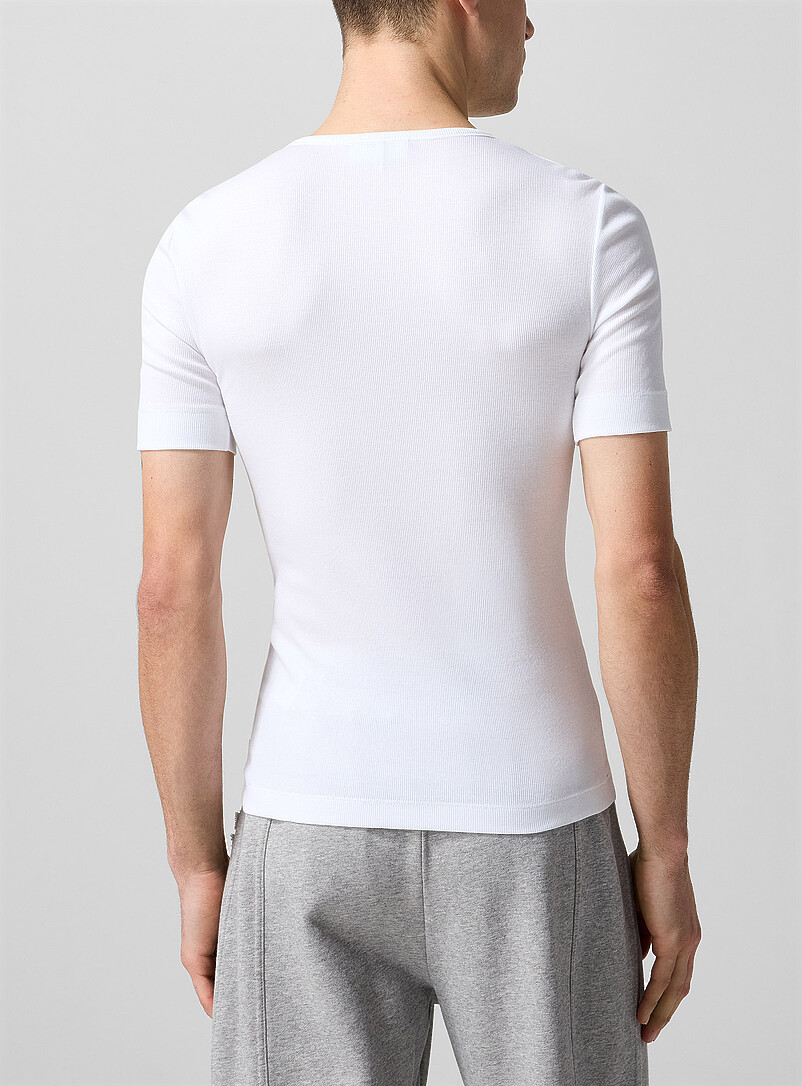 Embroidered logo ribbed fitted T-shirt product image 2