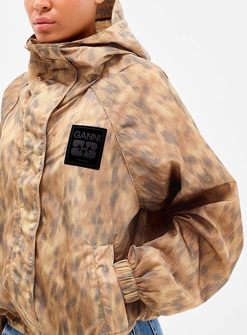 Blurry leopard print windbreaker jacket product image 2