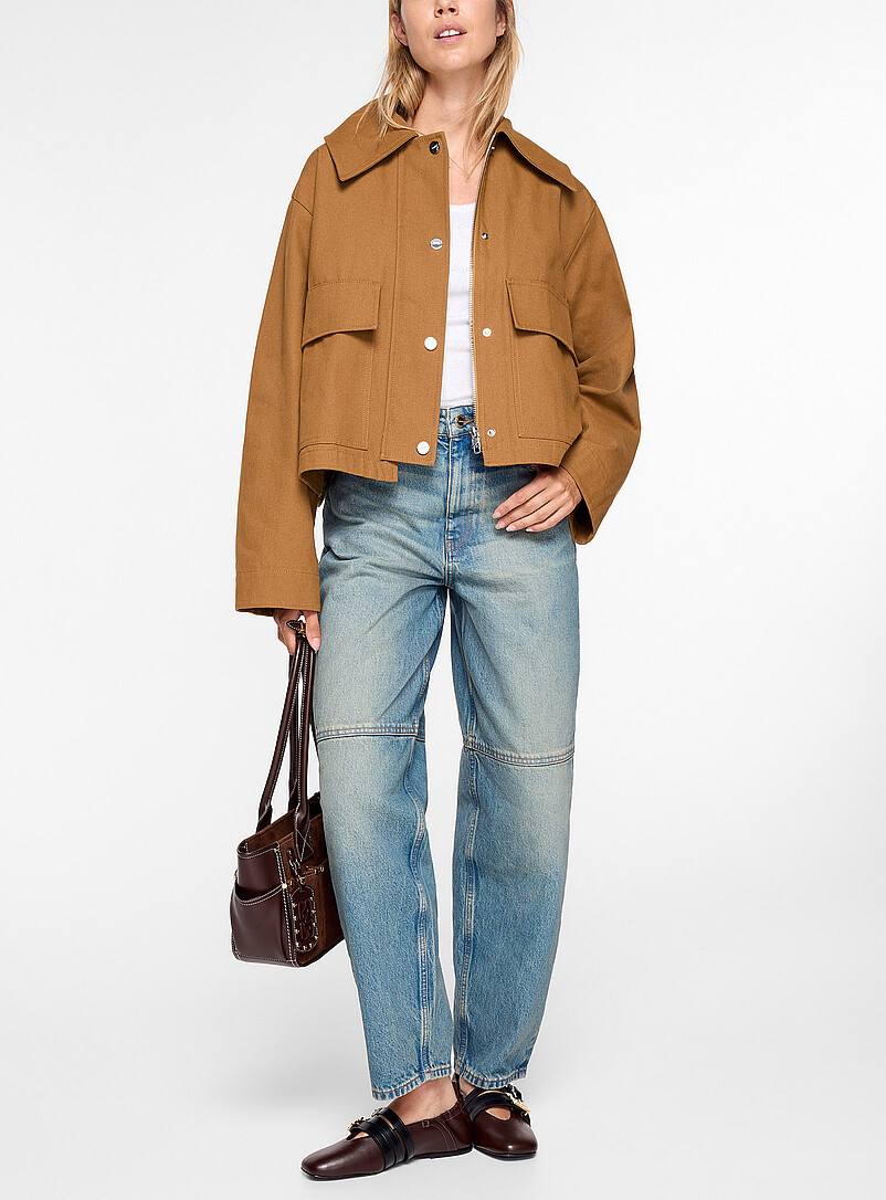 Oversized collar boxy workwear jacket product image (primary)