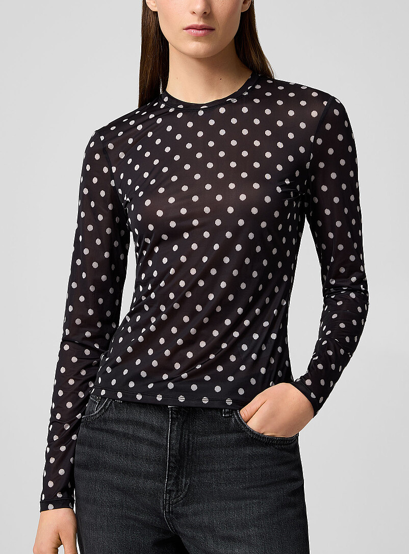 Polka-Dot Micromesh Top