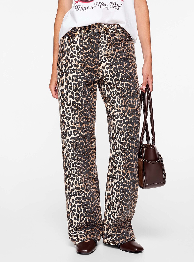 Izey leopard print wide-leg jean product image 2