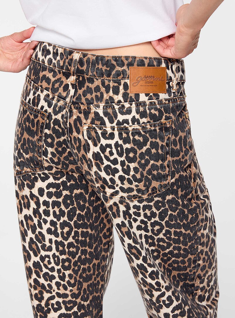 Izey leopard print wide-leg jean product image 3