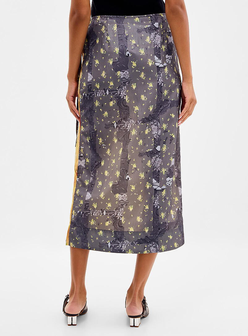 Floral patchwork wraparound midi skirt product image 3