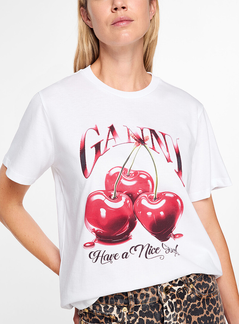 Candied cherry logo T-shirt product image (primary)