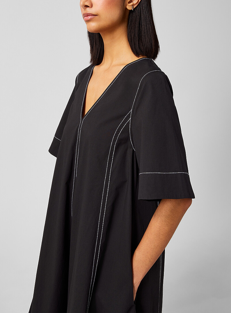 Poplin V-neck dress product image 2