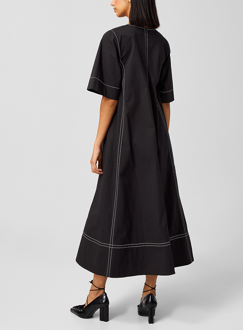 Poplin V-neck dress product image 3