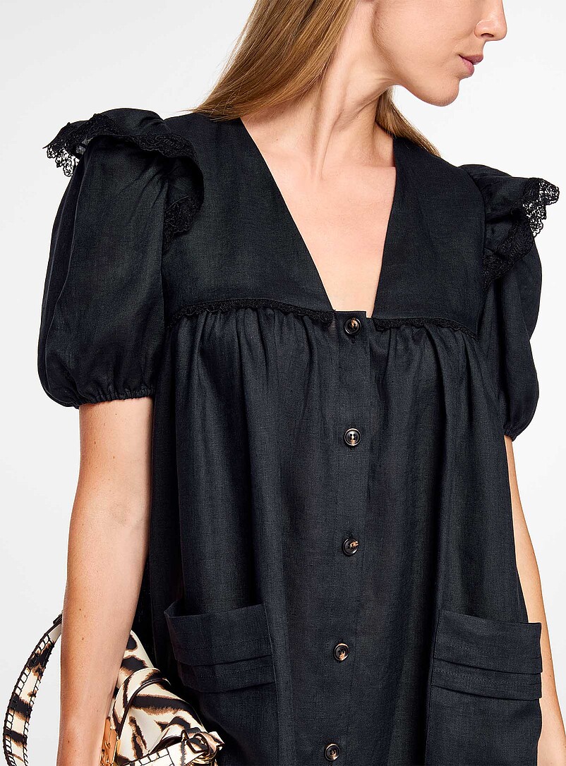 Ruffled linen babydoll dress product image 2
