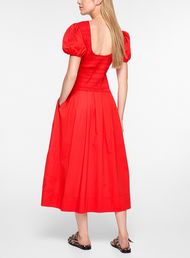 Smocked puff-sleeve midi dress product image 3