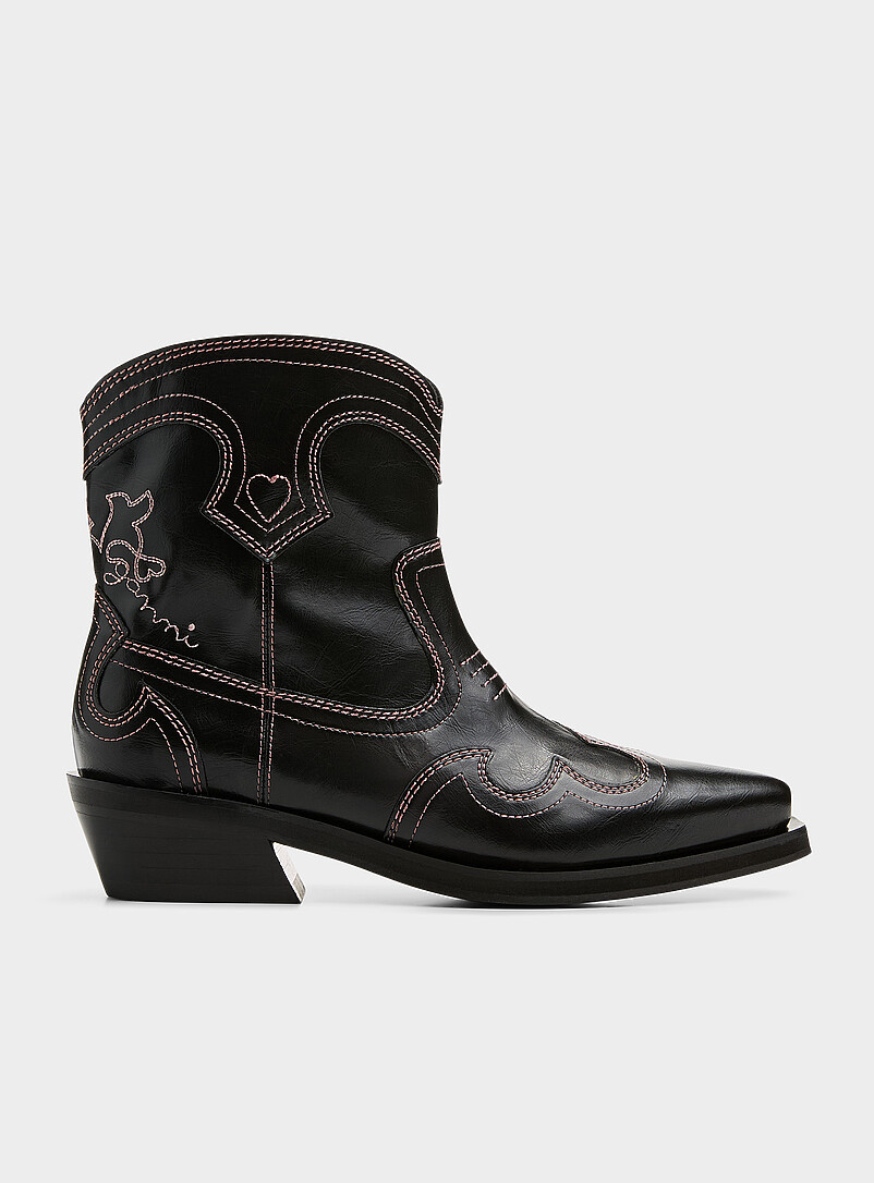 Pink topstitching cowboy boots Women product image (primary)
