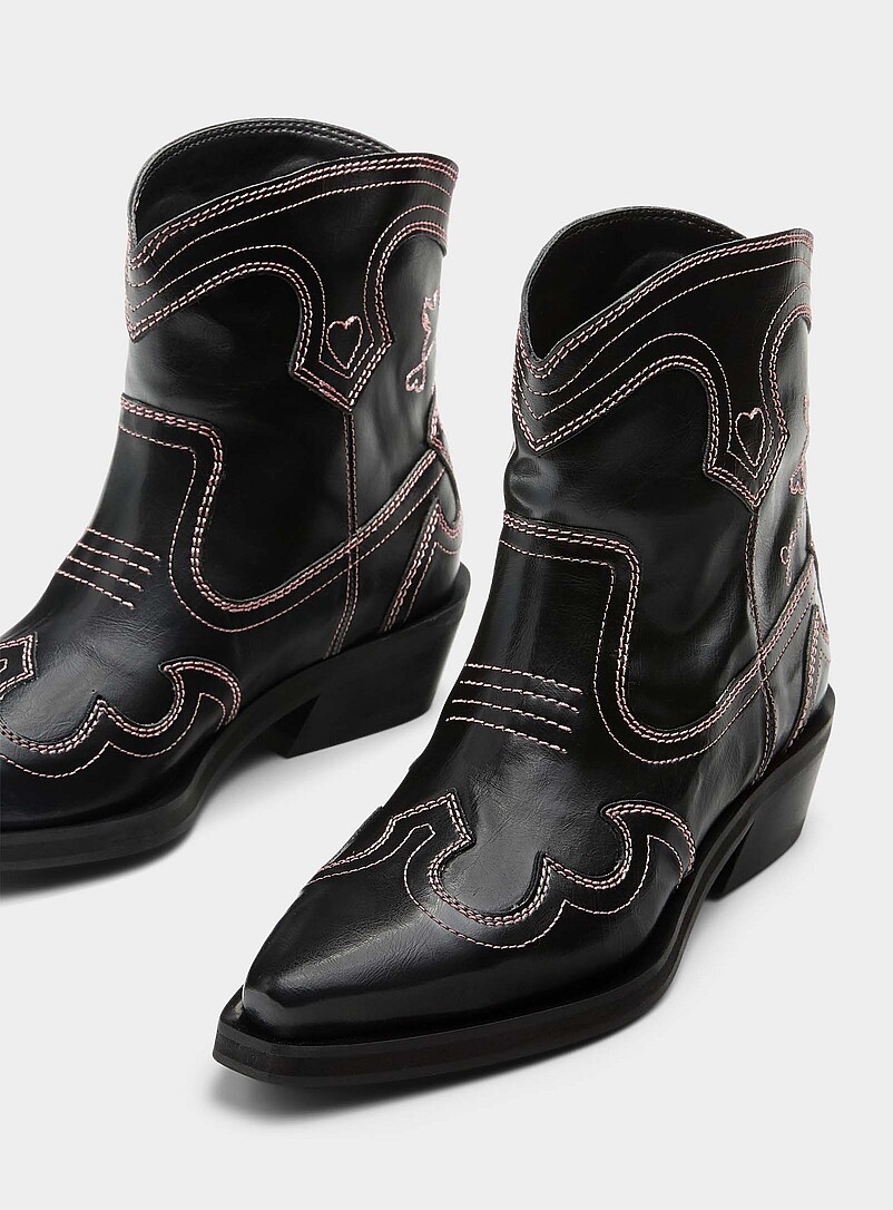 Pink topstitching cowboy boots Women product image 3