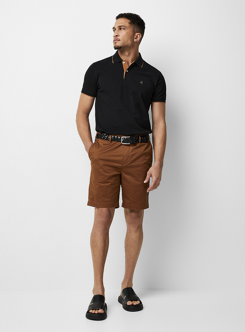 J&JOY - Short chino homme ligné bleu marine J&JOY - Short chino homme ligné bleu marine