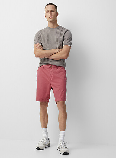 Le 31 Dusky Pink Regenerative cotton chino Bermudas <b>Inseam: 8.5" (21 cm)</b> for men