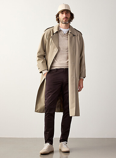 Le 31: Le chino extensible <b>Coupe Stockholm - &Eacute;troite</b> Aubergine - Prune pour homme
