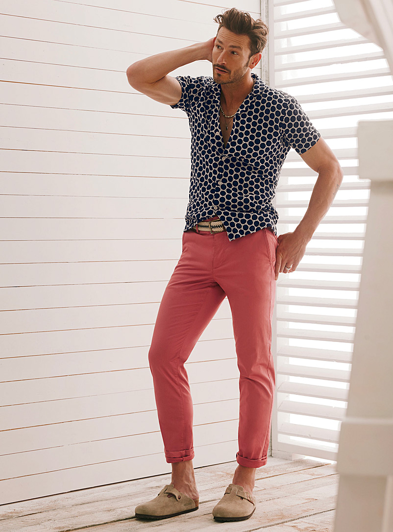 Le 31 Fuchsia Stretch chinos Stockholm fit - Slim for men