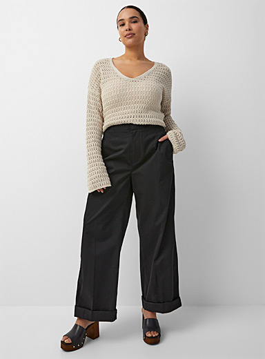Sleek cropped wide-leg pant, Contemporaine, Shop Women's Capris Online in  Canada