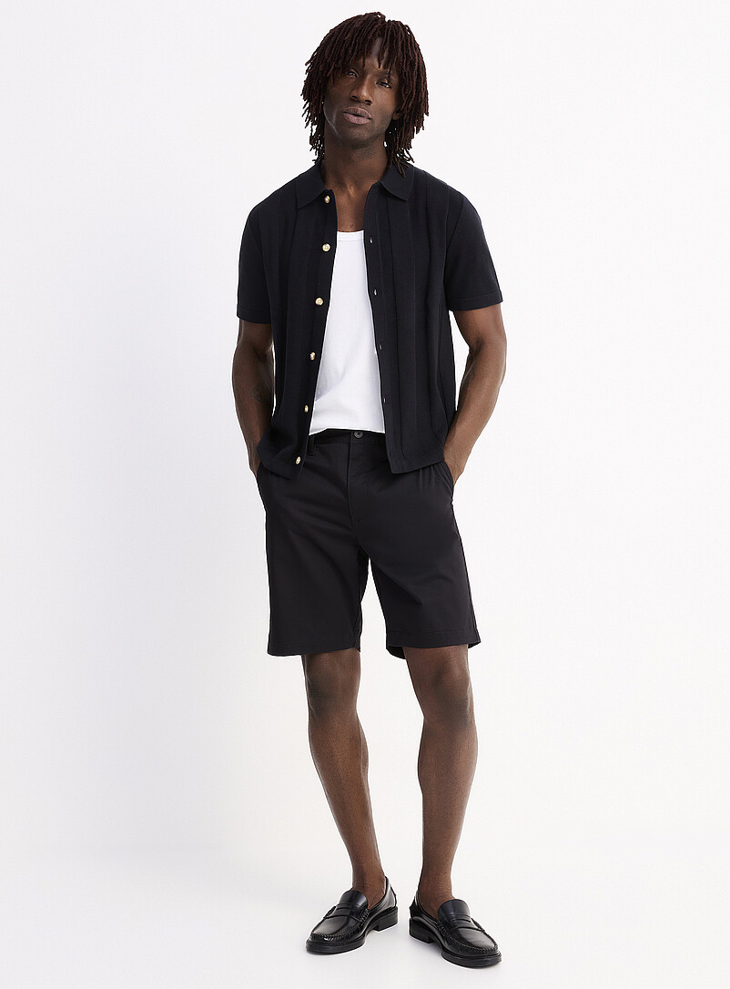 Le 31 Off White Stretch chino Bermudas <b>Inseam: 9" (23 cm)</b> for men