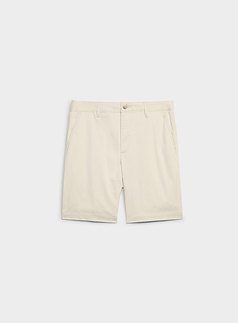 Le 31 Off White Stretch chino Bermudas <b>Inseam: 9" (23 cm)</b> for men